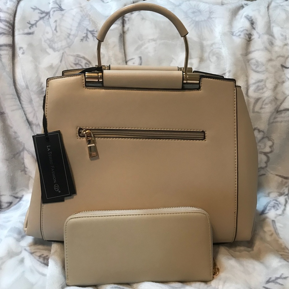 La Terre Fashion Satchel w/ matching wallet NWT